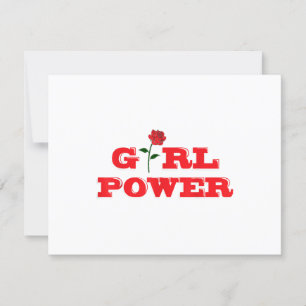 Girl Power T-Shirt - Geweldige Vrouwen Vrouw Femin RSVP Kaartje