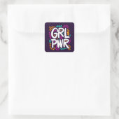Girl Power Vierkante Sticker (Tas)