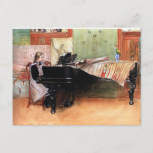 Girl Pplay Piano Briefkaart