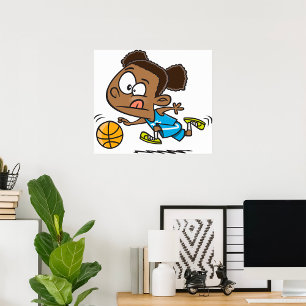Girl Pplaying Basketball Poster