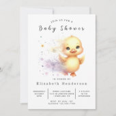 Girl Printable Duck Baby shower Kaart (Voorkant)