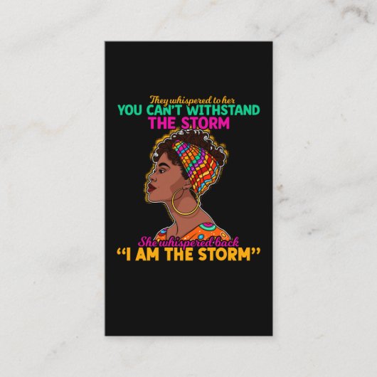 Girl Proud Black African American Heritage Visitekaartje (Voorkant)