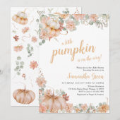 Girl Pumpkin Baby shower Kaart (Voorkant / Achterkant)