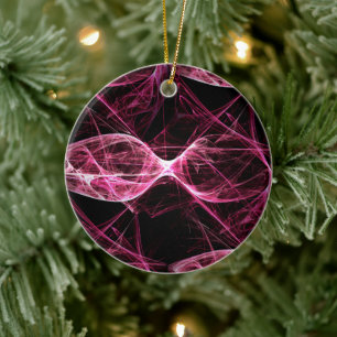 Girl Punk Rock Roze Energy Waves Keramisch Ornament