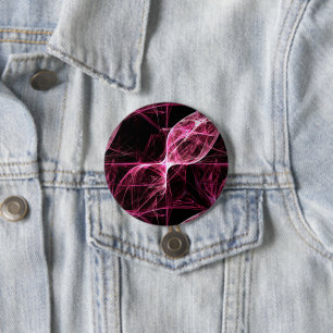 Girl Punk Rock Roze Energy Waves Ronde Button 7,6 Cm
