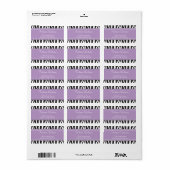 Girl Purple Zebra Print Étiquette de adresse (Feuille entière)