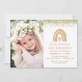 Girl Rainbow 3ème anniversaire Invitation photo (Devant)