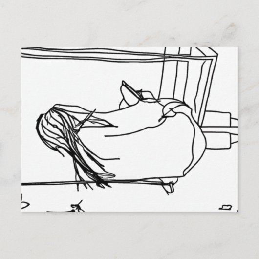 Girl Reading Briefkaart (Voorkant)