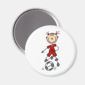 Girl Red Soccer Uniform Magneet (Voorkant / Achterkant)