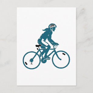 Girl Riding a Bike Briefkaart