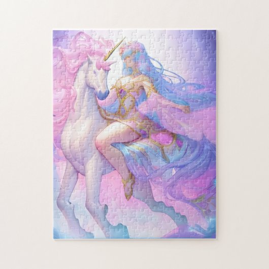Girl Riding a Unicorn Legpuzzel (Verticaal)
