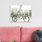 Girl Riding Bicycle Canvas Afdruk (Insitu (Woonkamer))