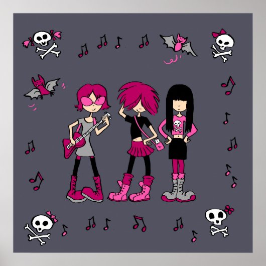 Girl rock band poster (Voorkant)
