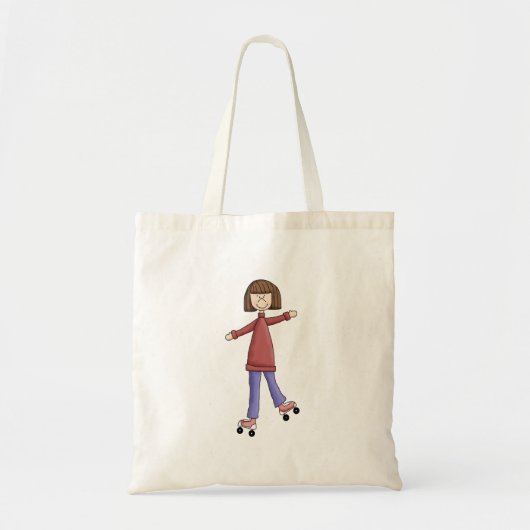 Girl Rollerskating Tote Bag (Voorkant)