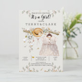 Girl Rustic Farm Country Baby shower Invitation (Debout devant)