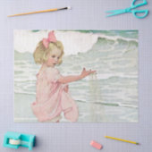  Girl Sandy Beach Nautical Ocean Tissuepapier (Craft)