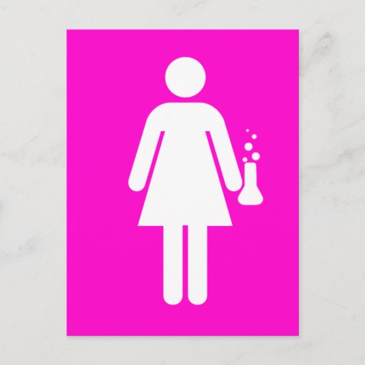 Girl Scientist Briefkaart (Voorkant)