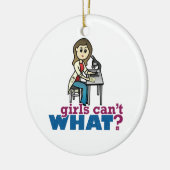 Girl Scientist Keramisch Ornament (Links)