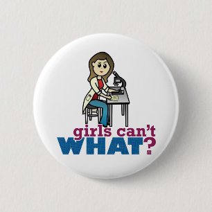 Girl Scientist Ronde Button 5,7 Cm