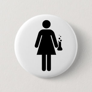 Girl Scientist Ronde Button 5,7 Cm