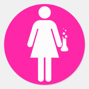 Girl Scientist Ronde Sticker