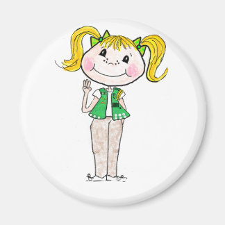 Girl Scout Junior die de belofte gestand doet Magneet