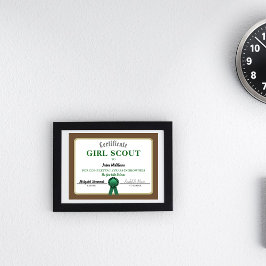 Girl Scouting Brownies-servicecertificaat