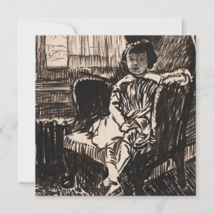 Girl Seated in stoel (ca. 1917-1918) Canvas Print