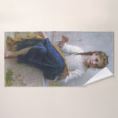 Girl Sewing, Bouguereau Badhanddoek (Badhanddoek)