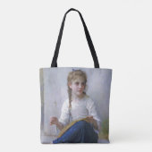 Girl Sewing, Bouguereau Draagtas (Achterkant)