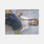 Girl Sewing, Bouguereau Fleece Deken (Voorkant (Horizontaal))