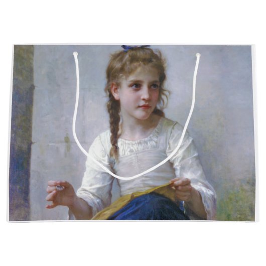 Girl Sewing, Bouguereau Groot Cadeauzakje (Voorkant)