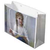 Girl Sewing, Bouguereau Groot Cadeauzakje (Voorkant Gekanteld)