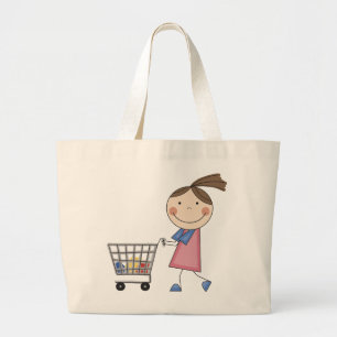 Girl Shopping T-shirts en Gifts Grote Tote Bag