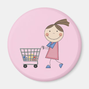 Girl Shopping T-shirts en Gifts Magneet