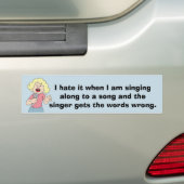 Girl Singer Bumpersticker (Op auto)
