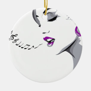 Girl Singing Keramisch Ornament