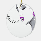 Girl Singing Keramisch Ornament (Links)