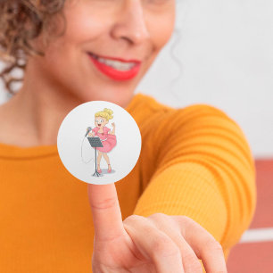 Girl Singing Ronde Sticker