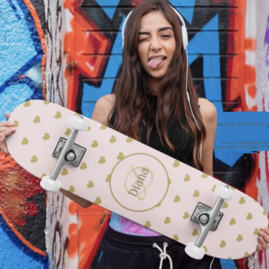 Girl Skateboard Monogram en naam