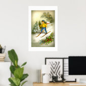 Girl ski-ing poster (Thuiskantoor)