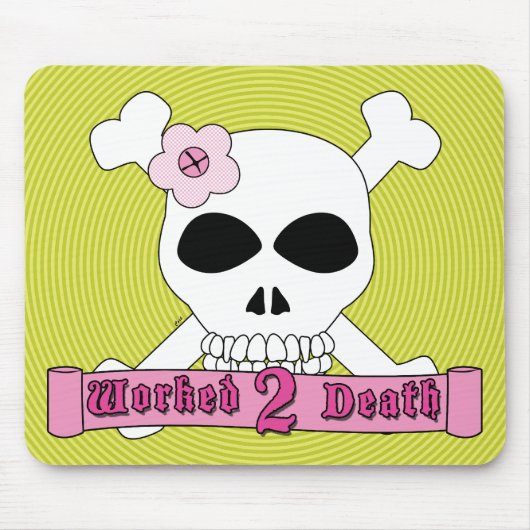 Girl Skull en Crossbones Mousepad Muismat (Voorkant)