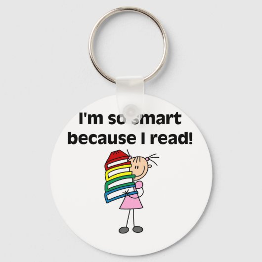Girl Smart omdat ik lees Sleutelhanger (Voorkant)