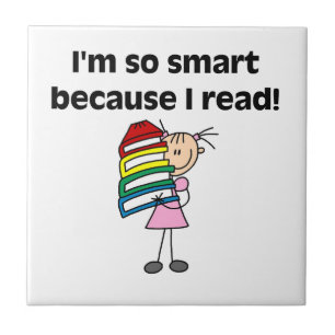 Girl Smart omdat ik lees Tegeltje