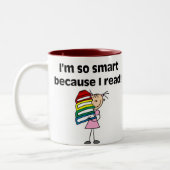 Girl Smart omdat ik lees Tweekleurige Koffiemok (Links)
