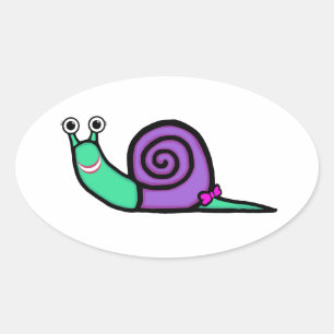 Girl Snail Ovale Sticker