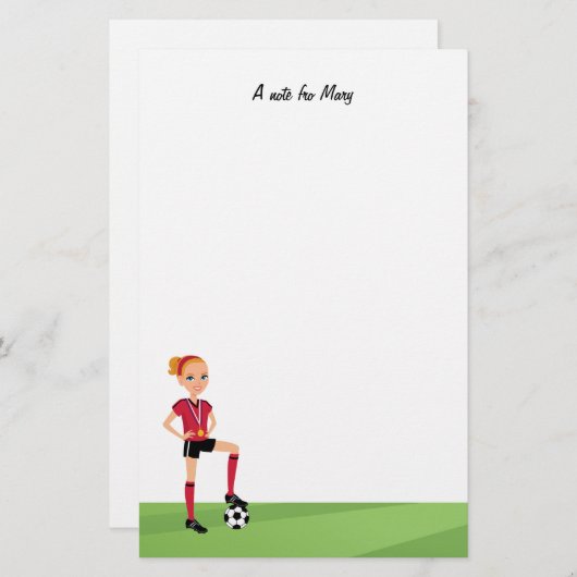 Girl Soccer Camp Stationery Briefpapier (Voorkant / Achterkant)