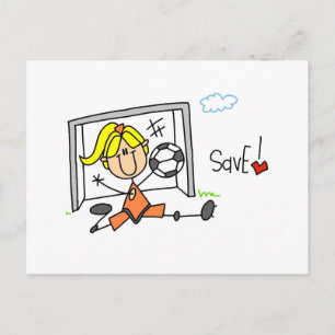 Girl Soccer Goal Keeper T-shirts en cadeautjes Briefkaart