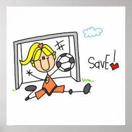 Girl Soccer Goal Keeper T-shirts en cadeautjes Poster