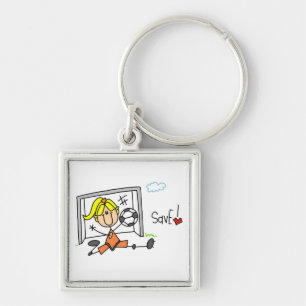 Girl Soccer Goal Keeper T-shirts en cadeautjes Sleutelhanger